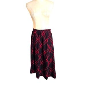Cathy Daniels Vintage Pull On Black and Red Midi Skirt